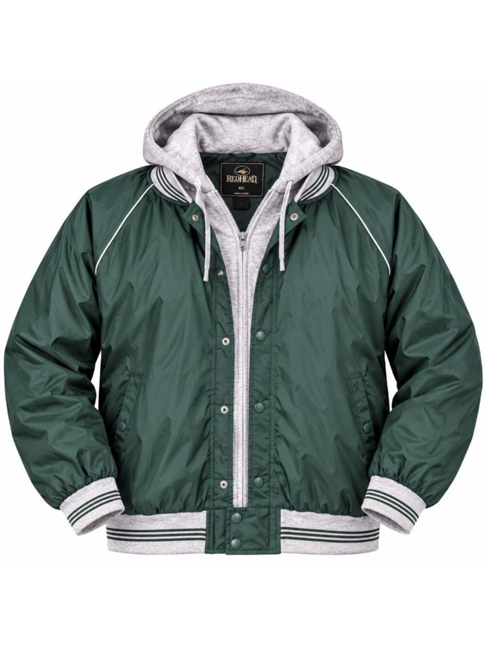 RedHead Men's Big & Tall 4XL NWT Hooded Jacket Green Gray Nylon